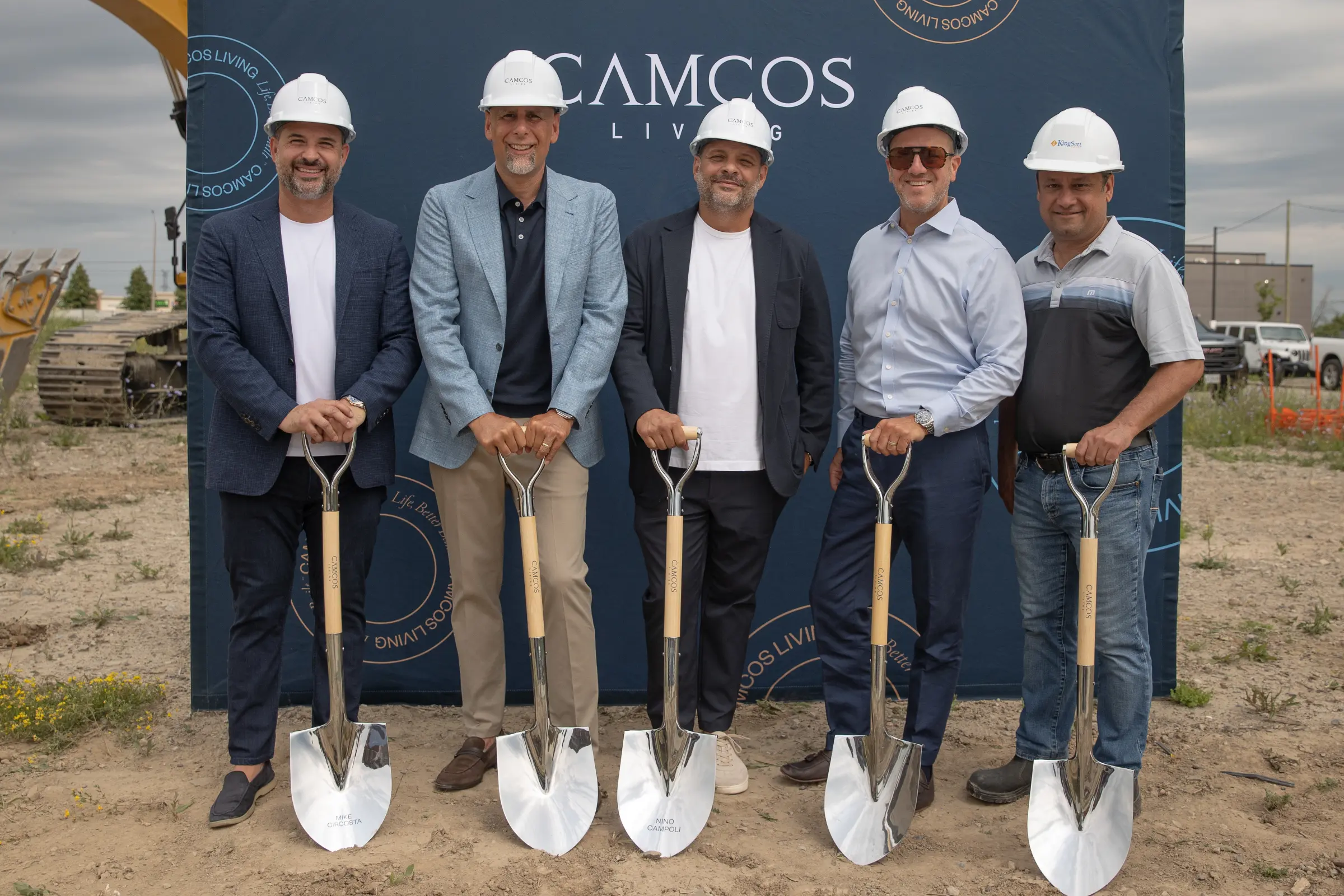 Camcos Living leadership and partners celebrate the groundbreakings.