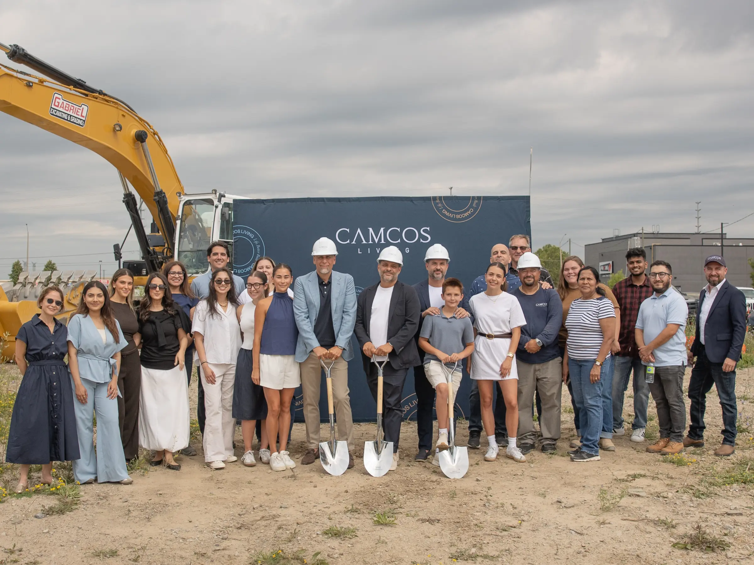 Supporters, partners, and the extended Camcos Living team celebrate the groundbreakings.